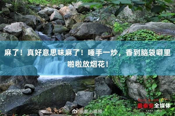麻了！真好意思味麻了！唾手一炒，香到脑袋噼里啪啦放烟花！