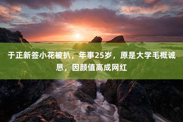 于正新签小花被扒，年事25岁，原是大学毛概诚恳，因颜值高成网红