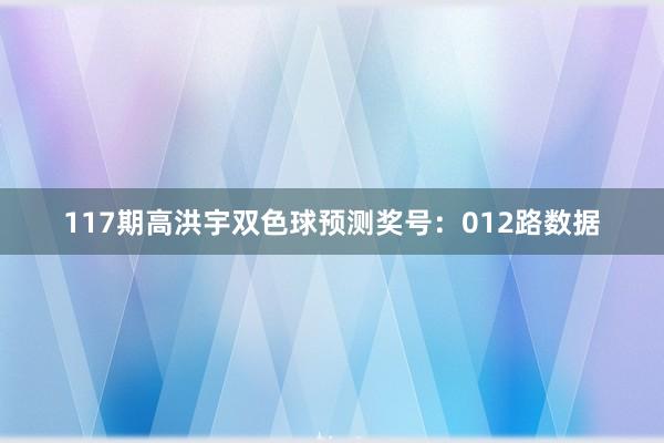 117期高洪宇双色球预测奖号：012路数据