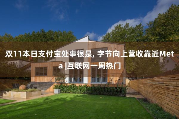 双11本日支付宝处事很是, 字节向上营收靠近Meta |互联网一周热门