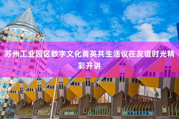 苏州工业园区数字文化菁英共生活议在友谊时光精彩开讲